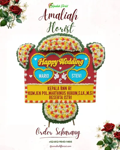 Karangan Papan Bunga Pernikahan di Way Lunik